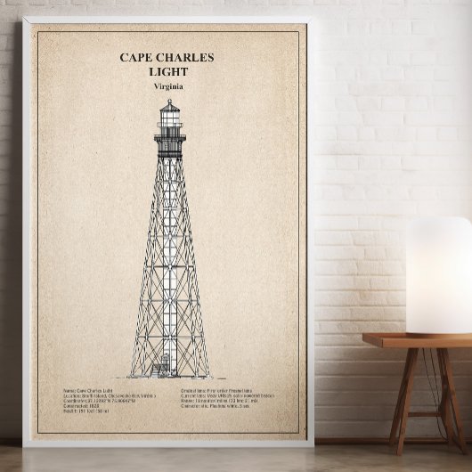 Poster Phare du cap Charles - Virginie - SBD