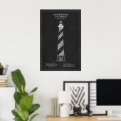 Poster Phare du cap Hatteras - Caroline du Nord – PD (Bureau à domicile)