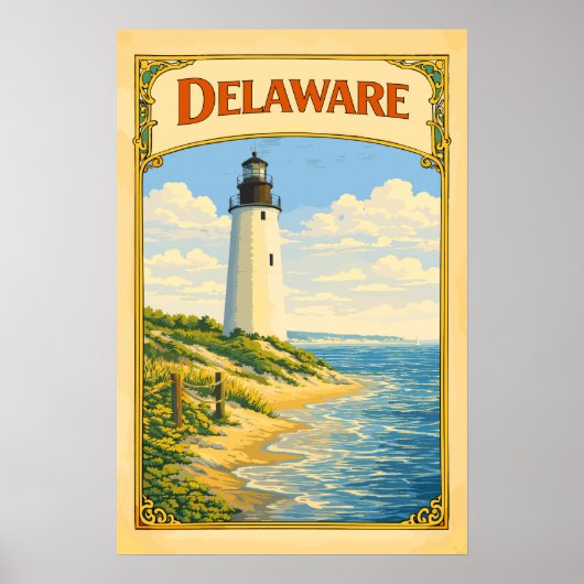 Poster Phare du Delaware Vintage (Devant)