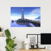 Poster Phare Elliot Key - bleu des Caraïbes (Bureau à domicile)