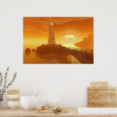Poster Phare Elliot Key - Golden Sunset (Cuisine)