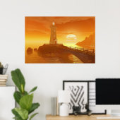 Poster Phare Elliot Key - Golden Sunset (Bureau à domicile)