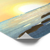 Poster Phare et coucher du soleil (Coin)