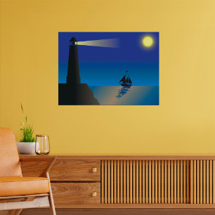 Poster Phare Et Lune