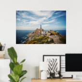 Poster Phare et musée | Cabo Vilan Galicia Espagne (Bureau à domicile)