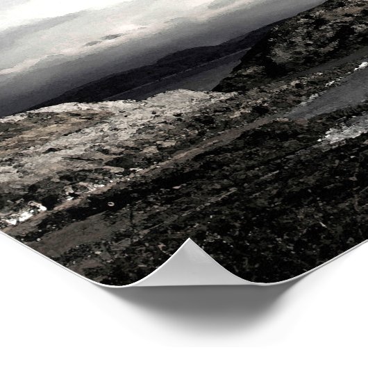 Poster Phare et nuages de tempête (Coin)