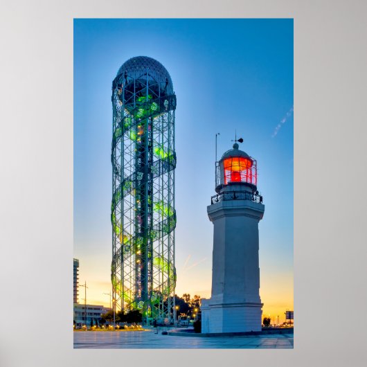 Poster Phare et tour alphabétique (Devant)