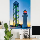 Poster Phare et tour alphabétique (Bureau à domicile)