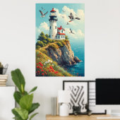 Poster Phare étonnant (Bureau à domicile)