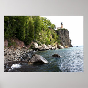 Poster Phare fendu de roche