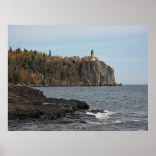 Poster Phare fendu de roche