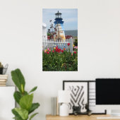 Poster Phare, fleurs et imprimé océan (Bureau à domicile)