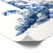 Poster Phare Floral - Bleu côtier sur Mur beige Art (Coin)