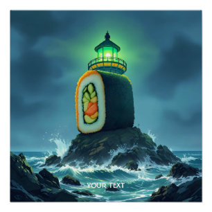 Poster Phare géant de sushi mignon fantastique