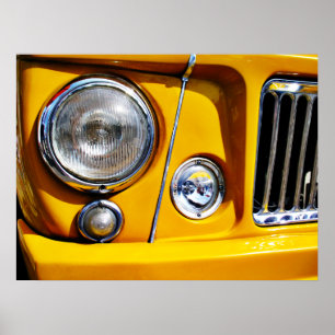 Poster Phare jaune de chariot de station de jeep de