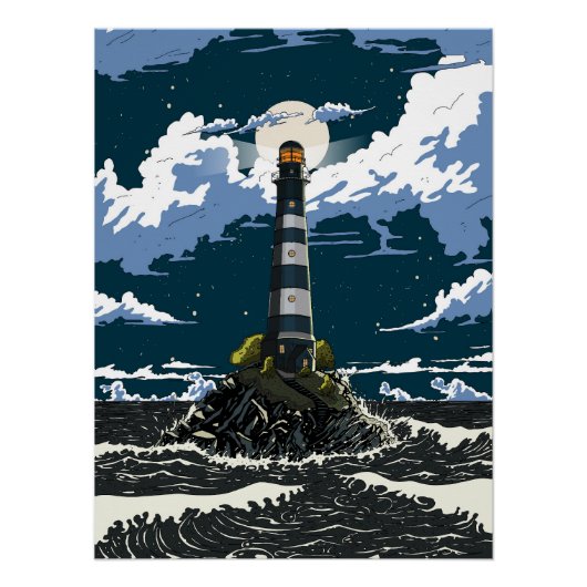 Poster Phare la nuit (Devant)