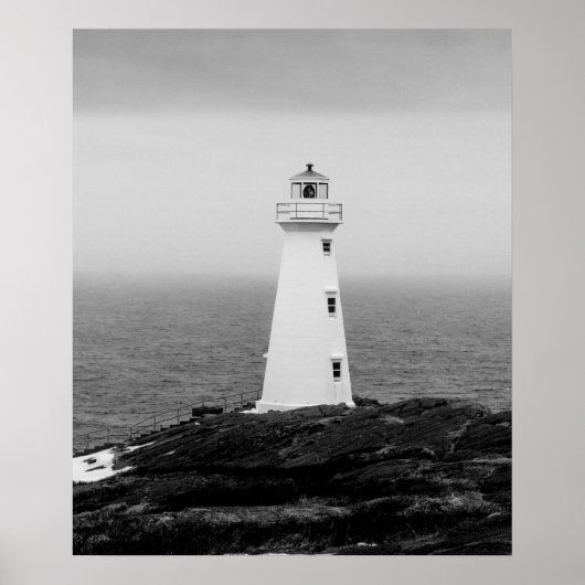 Poster Phare minimaliste noir blanc (Devant)