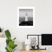 Poster Phare minimaliste noir blanc (Bureau à domicile)
