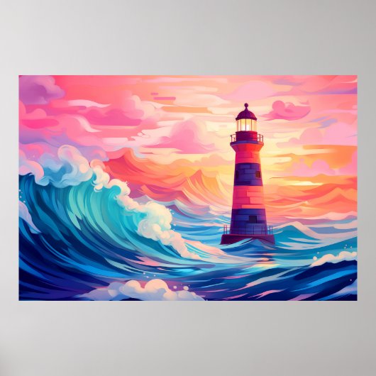 Poster Phare Ocean Coast Paysage Nature (Devant)