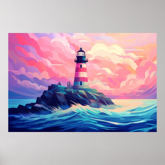 Poster Phare Ocean Coast Paysage Nature (Devant)