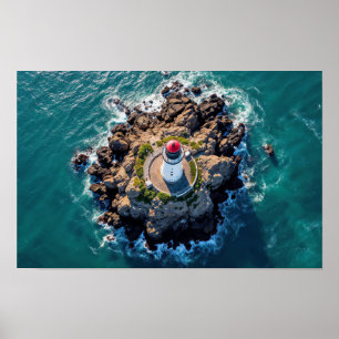 Poster Phare Océan Mer Nature Marin Littoral Vague