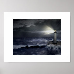 Poster Phare pendant la tempête
