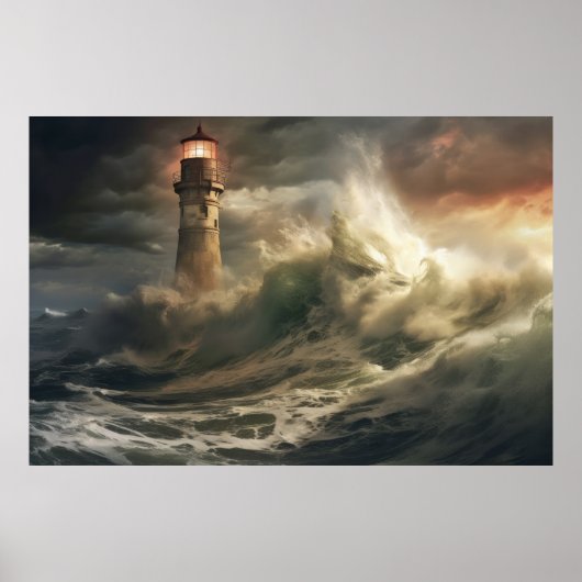 Poster Phare Seacoast Serene Paysage (Devant)