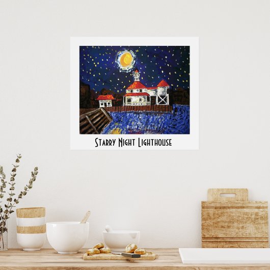 Poster Phare Starry Night (Cuisine)