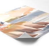 Poster Phare sur la rive | Océan aquarelle (Coin)