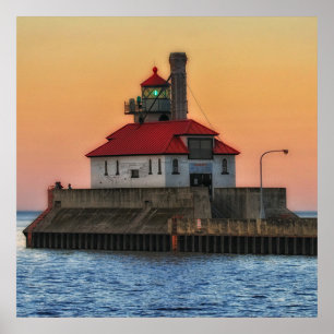 Poster Phare sur le lac Supérieur, Duluth Minnesota