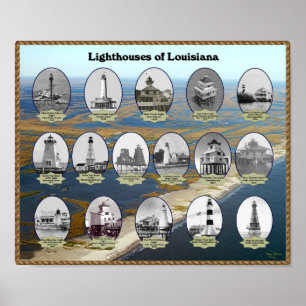 Poster Phares de la Louisiane