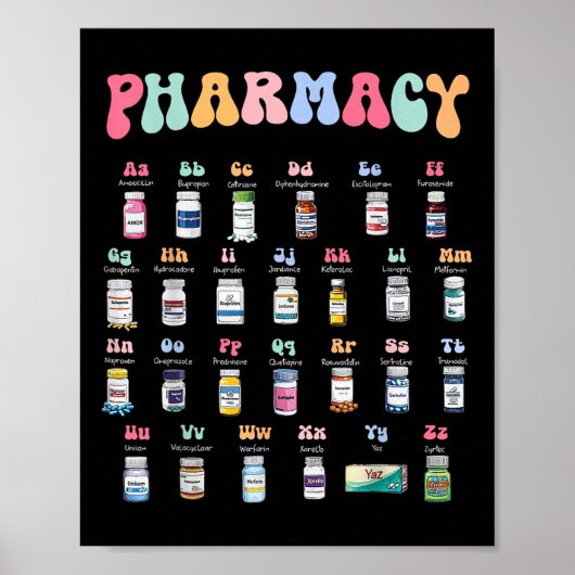 Poster Pharmacie Alphabet Docteur En Pharmacie Technique (Devant)