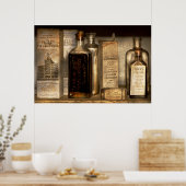 Poster Pharmacie - Objets en bouteilles et boîtes (Cuisine)