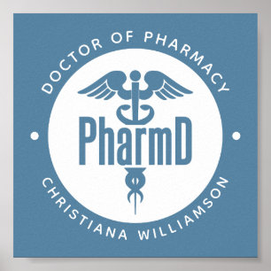 Poster PharmD Docteur en pharmacie Pharmacy Graduation Ph