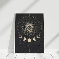Phases Boho noir et beige Zodiac Moon