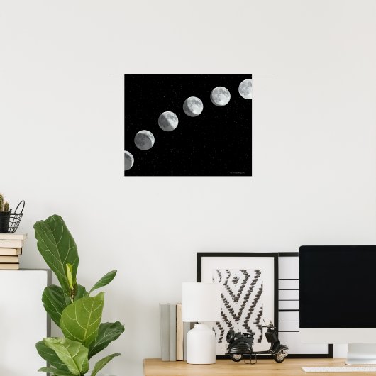 Poster Phases de la lune (Bureau à domicile)