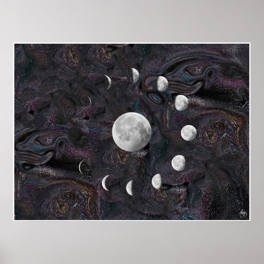 Poster Phases de lune dans un univers imaginé (Devant)