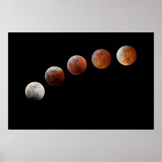 Poster Phases de Pleine lune Total Éclipse lunaire | Colo (Devant)