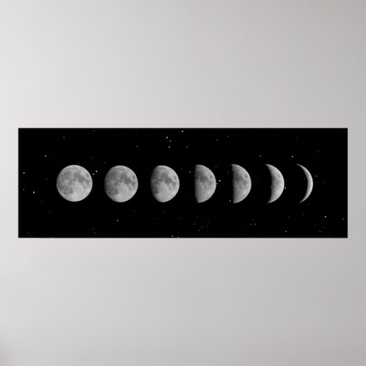 Poster Phases et étoiles de la lune (Devant)