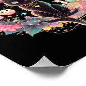 Poster Phases Lune Crystal Witchite Cute Black Cat Kawaii (Coin)