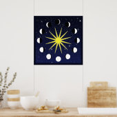 Poster Phases Sun, Moon et Stars (Cuisine)