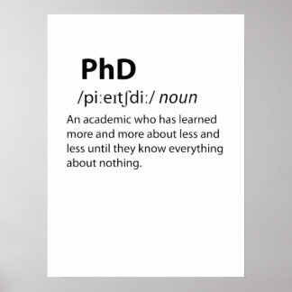 Poster PhD Drôle Dictionnaire Définition