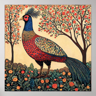 Poster Pheasant Cottagecore peinture Vintage Imprimer