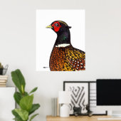 Poster Pheasant : Tête de Ringneck (Bureau à domicile)