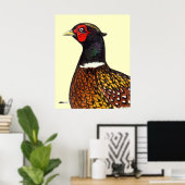 Poster Pheasant : Tête de Ringneck (Bureau à domicile)