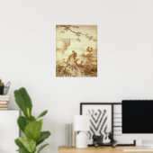 Poster Phéasants et pivoines, d'une série de rouleaux (Bureau à domicile)