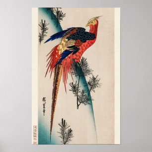 Poster Pheasé & Petit Pin par Utagawa Hiroshige