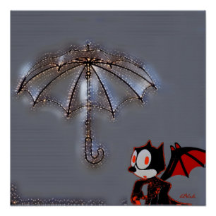 Poster Phelix la Chauve-Souris et Son Parapluie Magique