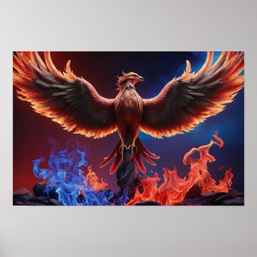 Poster Phénix de feu : Renaissance dans les flammes rouge (Devant)