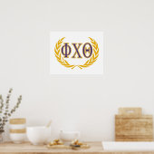 Poster Phi Chi Theta | Grecques avec Couronne (Cuisine)